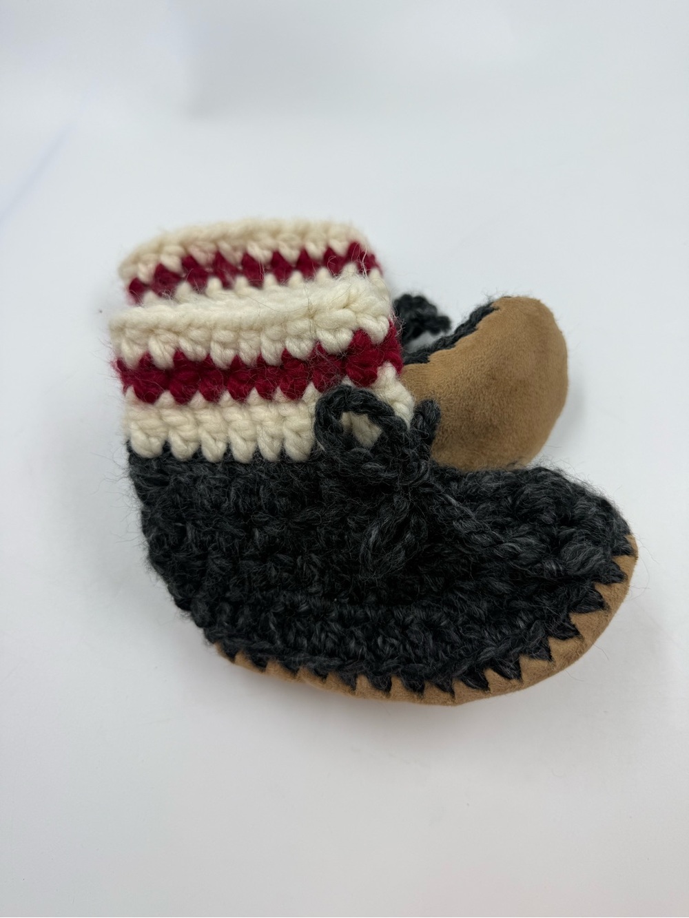 Buddy buddies dark lumberjack baby booties